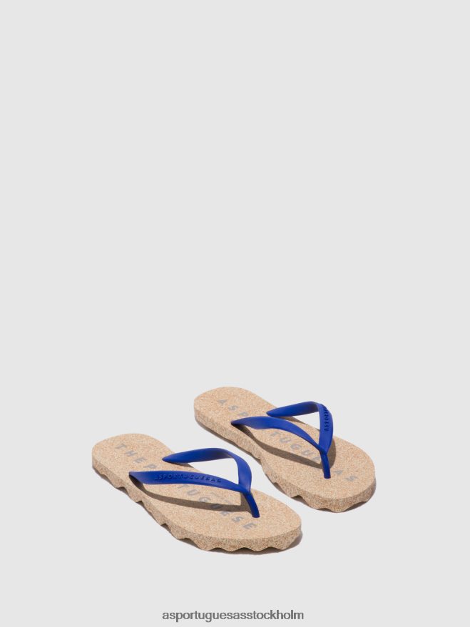 se Asportuguesas kvinnor strand flip-flops bas blå gummirem ZHFB8F3 Flip flops