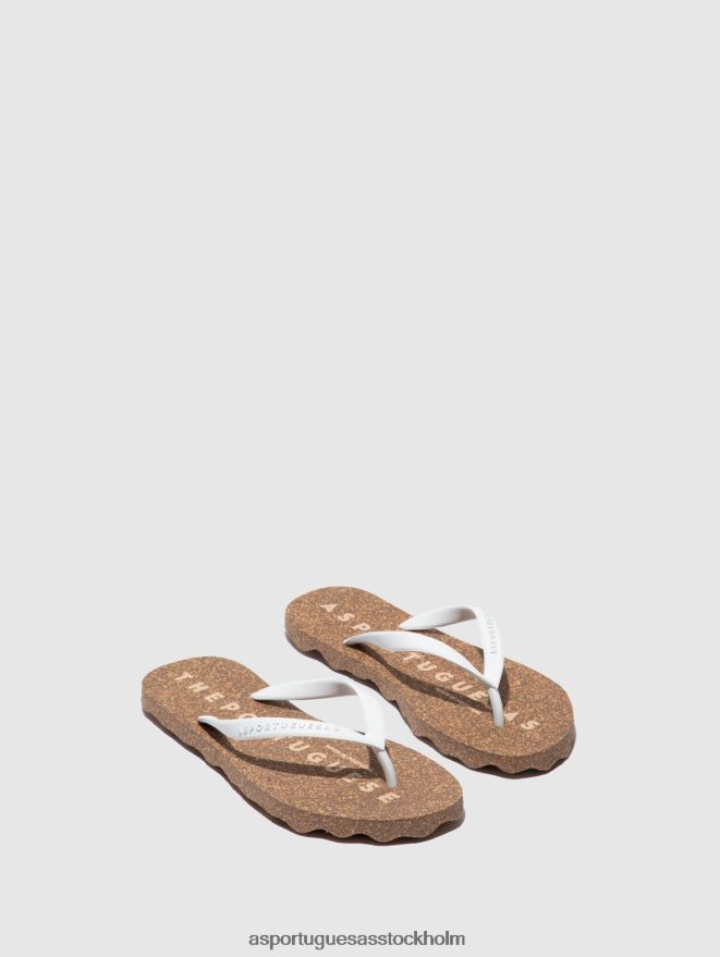 se Asportuguesas kvinnor strand flip-flops bas vit & gummirem ZHFB8F4 Flip flops