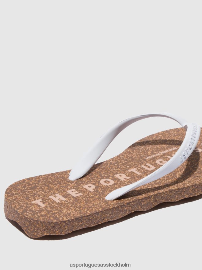 se Asportuguesas kvinnor strand flip-flops bas vit & gummirem ZHFB8F4 Flip flops