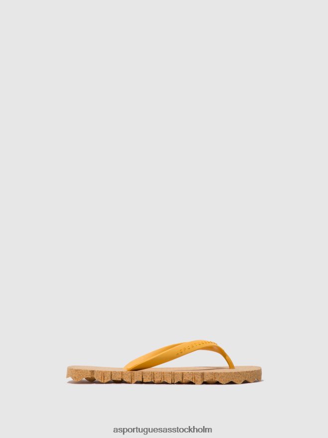 se Asportuguesas kvinnor strand flipflops ojämn gul & gul rem ZHFB8F1 Flip flops