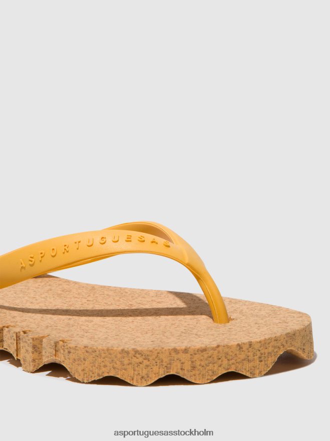 se Asportuguesas kvinnor strand flipflops ojämn gul & gul rem ZHFB8F1 Flip flops