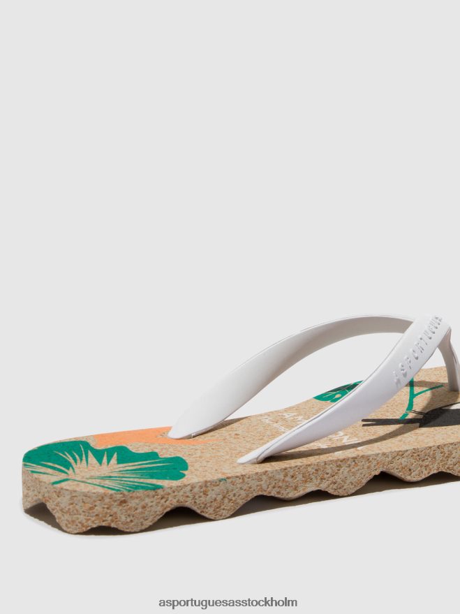 se Asportuguesas kvinnor strandflipflops amazonia naturligt och vitt band ZHFB8F5 Flip flops