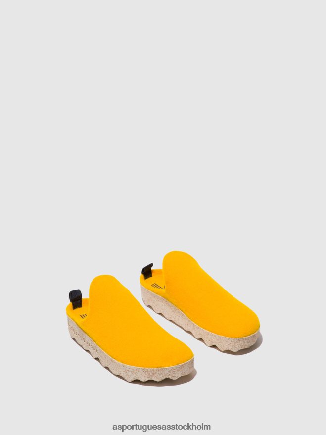 se Asportuguesas kvinnor slip-on mulor kommer gul ZHFB8F141 mulor