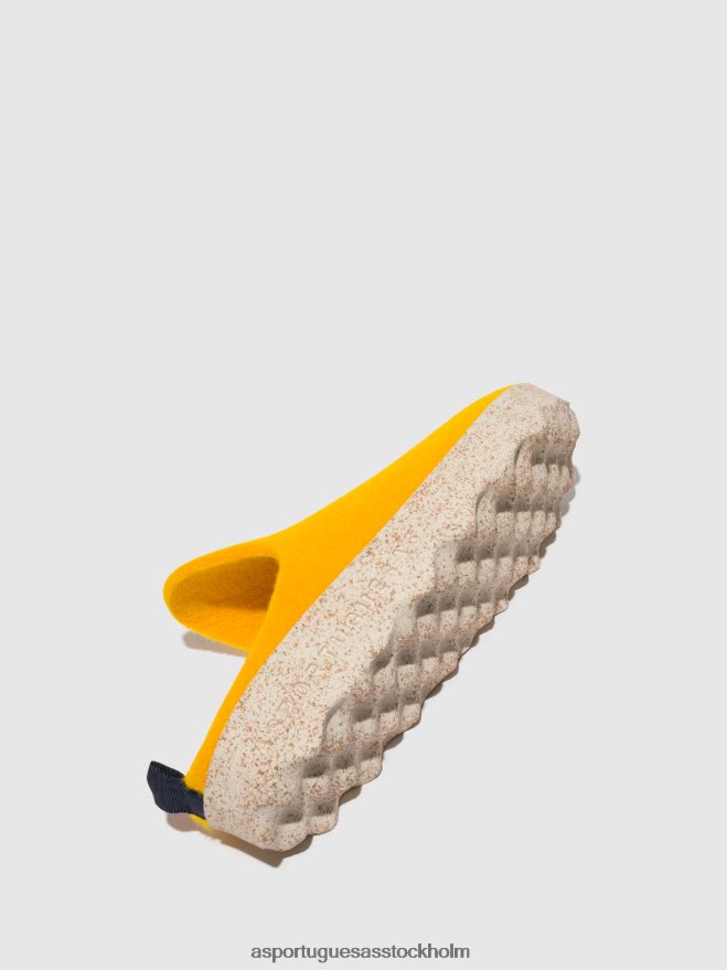 se Asportuguesas kvinnor slip-on mulor kommer gul ZHFB8F141 mulor