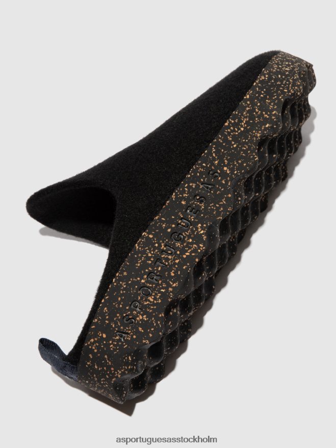 se Asportuguesas kvinnor slip-on mulor kommer svart ZHFB8F130 mulor