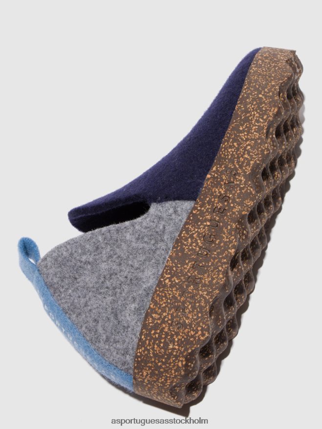 se Asportuguesas kvinnor rund tå skor stad gråblå ZHFB8F33 skor