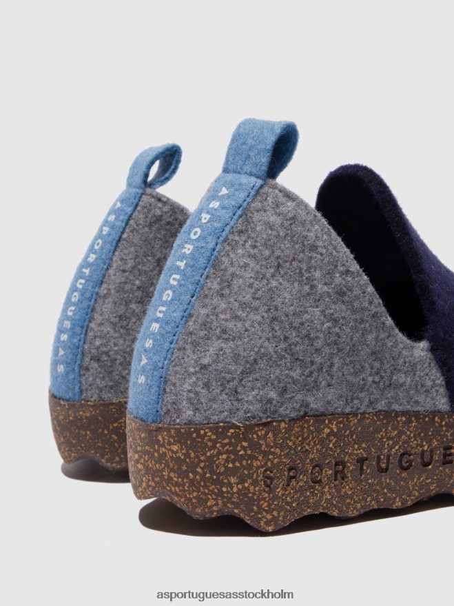 se Asportuguesas kvinnor rund tå skor stad gråblå ZHFB8F33 skor