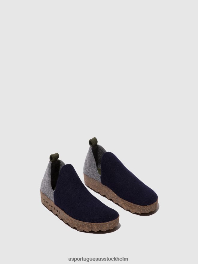 se Asportuguesas kvinnor rund tå skor stad marin/betong ZHFB8F98 skor