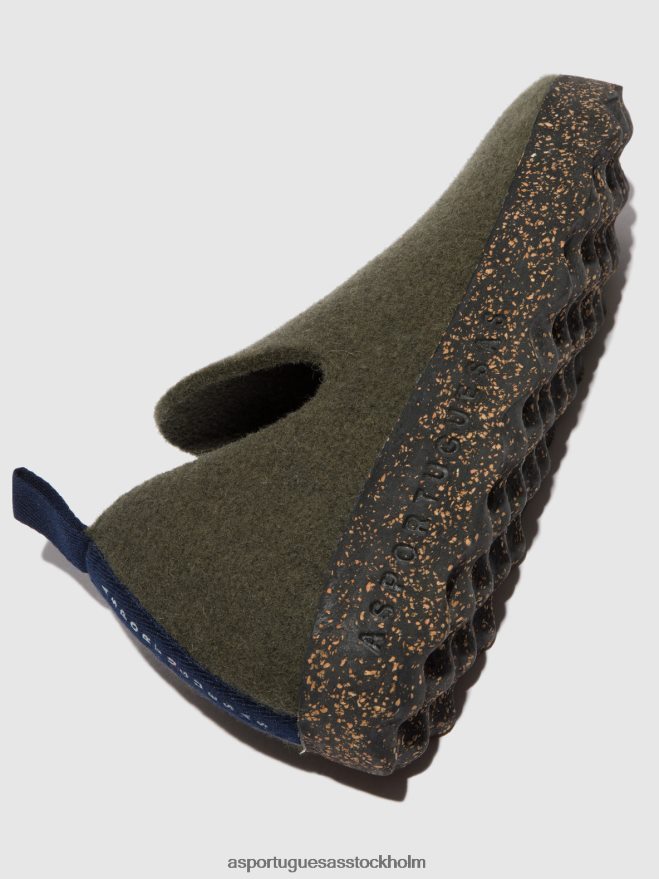 se Asportuguesas kvinnor rund tå skor stad militärgrönt ZHFB8F37 skor