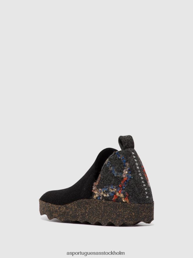 se Asportuguesas kvinnor rund tå skor stad svart filt presente ZHFB8F71 skor