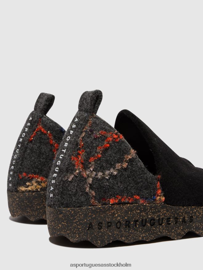 se Asportuguesas kvinnor rund tå skor stad svart filt presente ZHFB8F71 skor