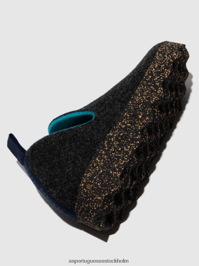 se Asportuguesas kvinnor slip-on skor stad antracit ZHFB8F32 skor