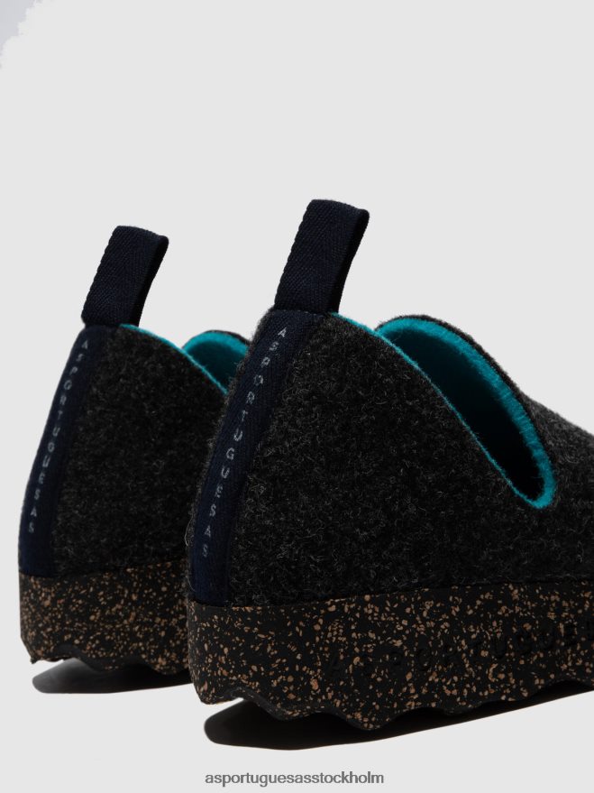 se Asportuguesas kvinnor slip-on skor stad antracit ZHFB8F32 skor