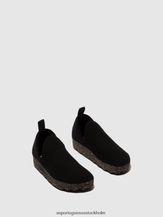 se Asportuguesas kvinnor slip-on skor stad svart ZHFB8F30 skor