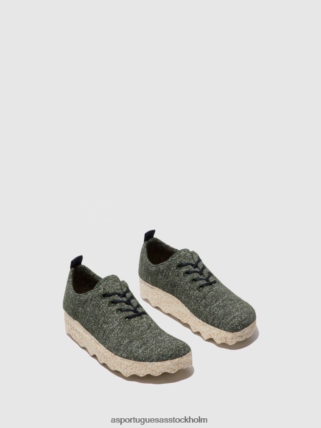 se Asportuguesas kvinnor snörskoläger grön ZHFB8F99 skor