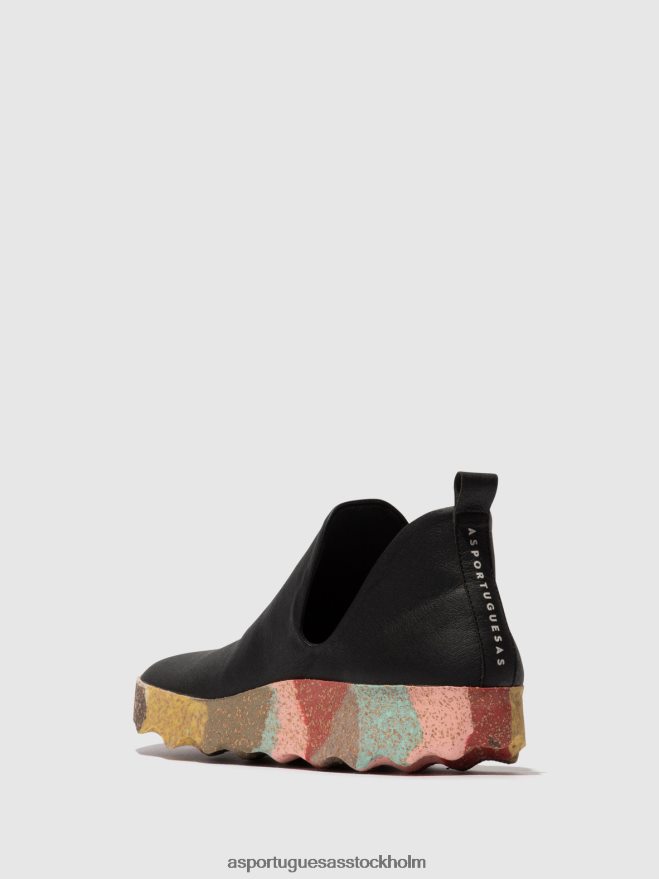 se Asportuguesas kvinnor slip-on tränare stad svart & flerfärgad sula ZHFB8F64 utbildare