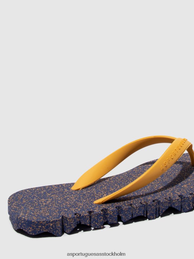 se Asportuguesas män strand flipflops ojämn blå & gul rem ZHFB8F174 Flip flops