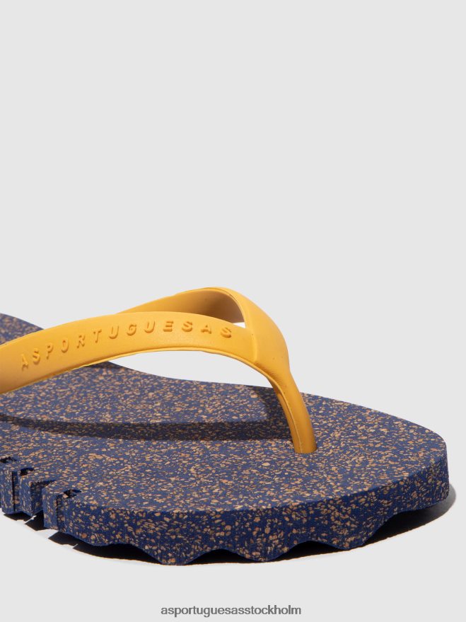 se Asportuguesas män strand flipflops ojämn blå & gul rem ZHFB8F174 Flip flops
