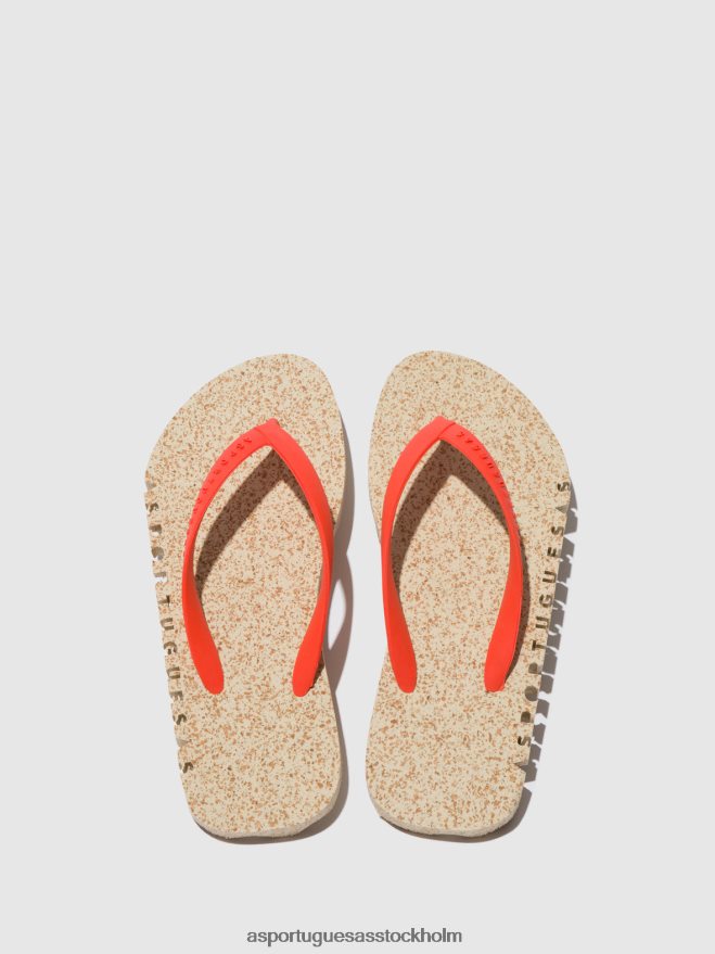 se Asportuguesas män strand flipflops ojämn naturlig & röd rem ZHFB8F184 Flip flops