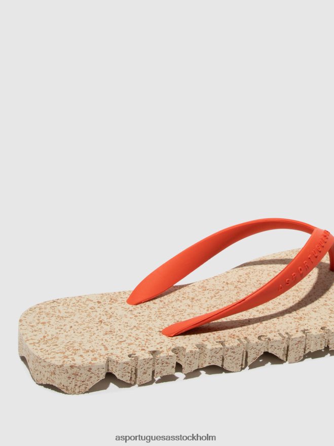 se Asportuguesas män strand flipflops ojämn naturlig & röd rem ZHFB8F184 Flip flops
