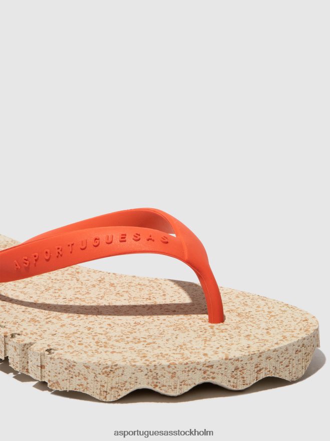 se Asportuguesas män strand flipflops ojämn naturlig & röd rem ZHFB8F184 Flip flops