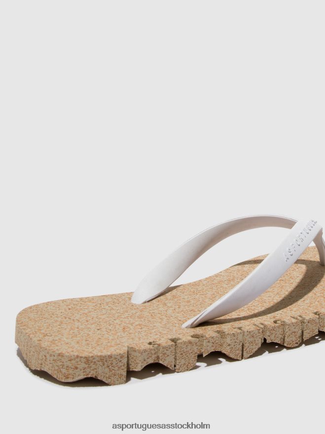 se Asportuguesas män strand flipflops ojämn naturligt och vitt band ZHFB8F178 Flip flops