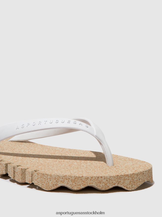 se Asportuguesas män strand flipflops ojämn naturligt och vitt band ZHFB8F178 Flip flops