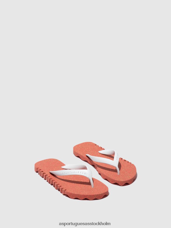 se Asportuguesas män strand flipflops ojämn röd & vit rem ZHFB8F183 Flip flops