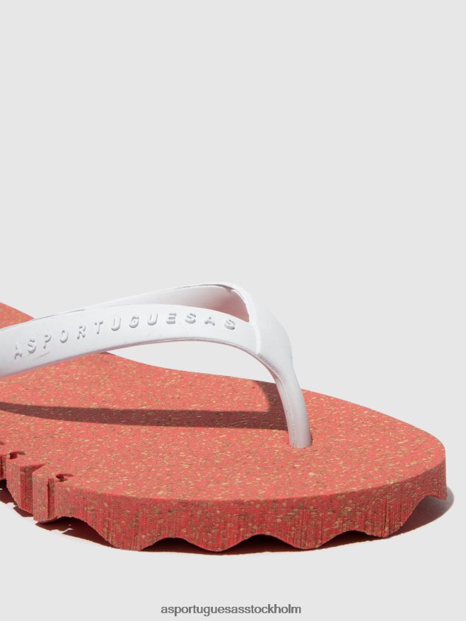 se Asportuguesas män strand flipflops ojämn röd & vit rem ZHFB8F183 Flip flops