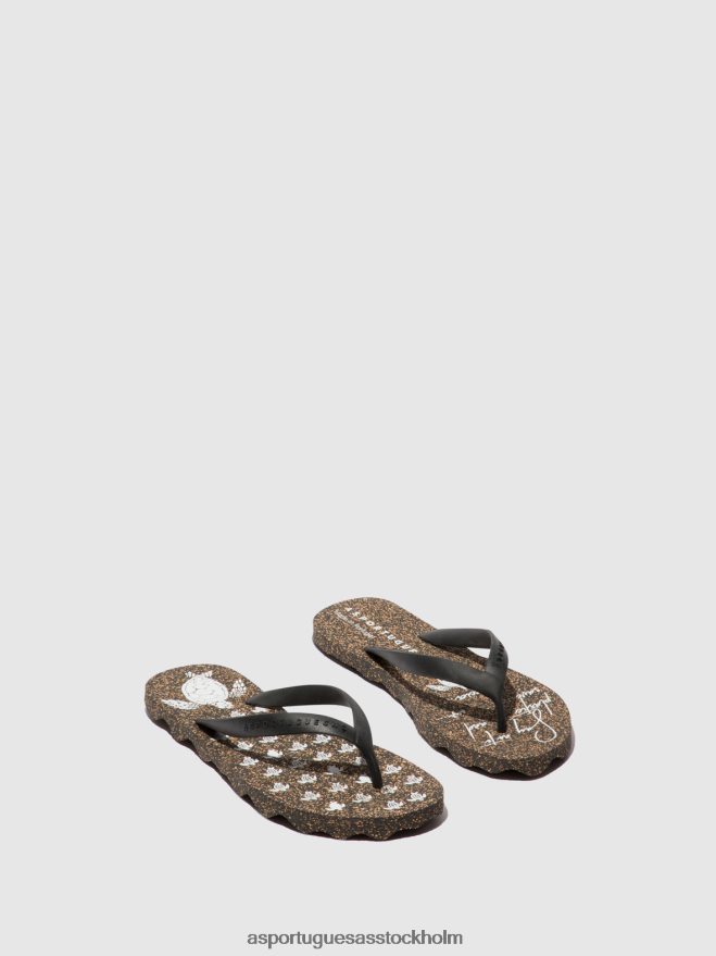 se Asportuguesas män strand flipflops sköldpadda svart & svart rem ZHFB8F172 Flip flops