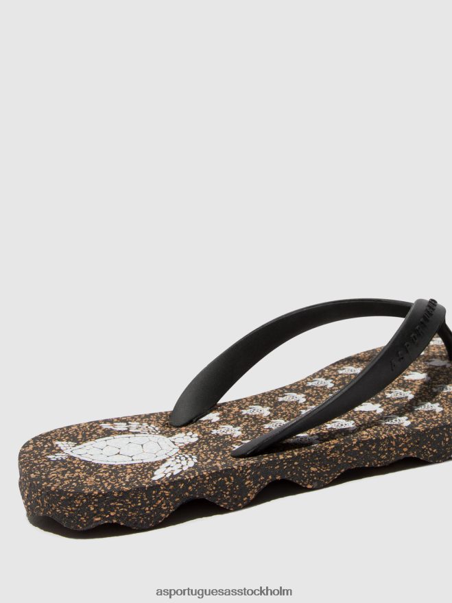 se Asportuguesas män strand flipflops sköldpadda svart & svart rem ZHFB8F172 Flip flops