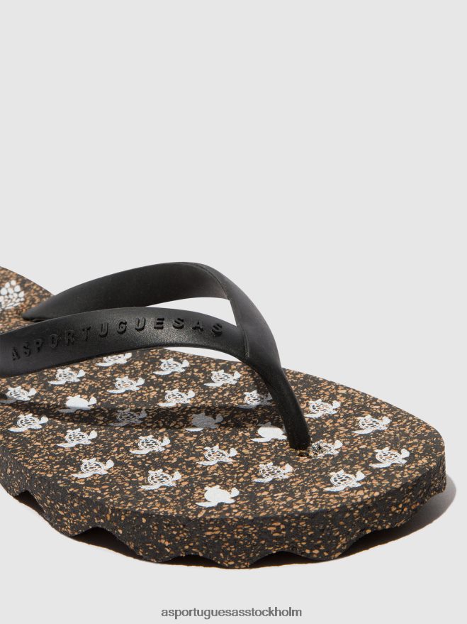 se Asportuguesas män strand flipflops sköldpadda svart & svart rem ZHFB8F172 Flip flops