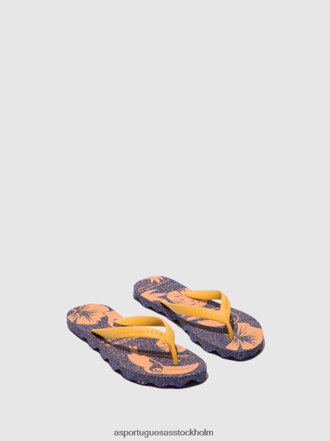se Asportuguesas män strandflipflops amazonia blå & gul rem ZHFB8F176 Flip flops