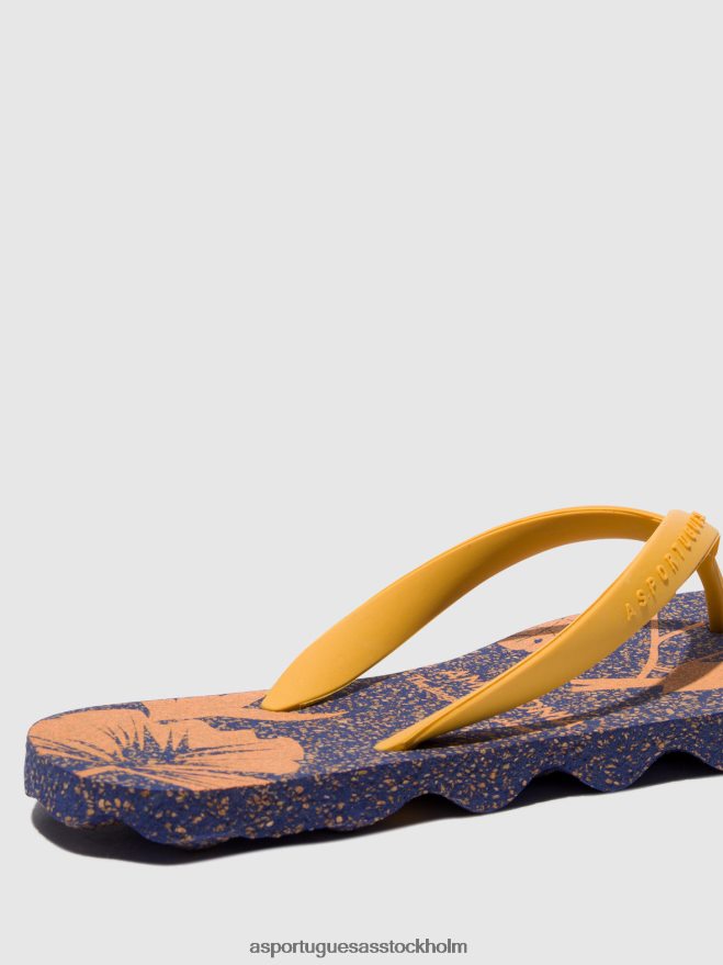 se Asportuguesas män strandflipflops amazonia blå & gul rem ZHFB8F176 Flip flops