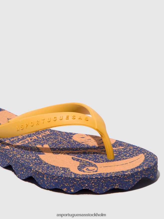 se Asportuguesas män strandflipflops amazonia blå & gul rem ZHFB8F176 Flip flops