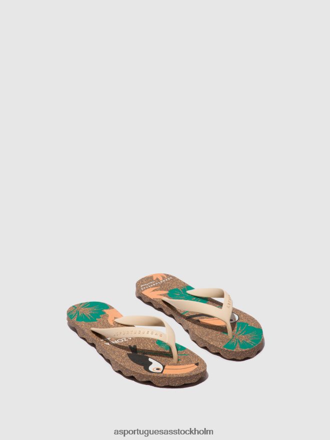 se Asportuguesas män strandflipflops amazonia brun & gräddrem ZHFB8F186 Flip flops
