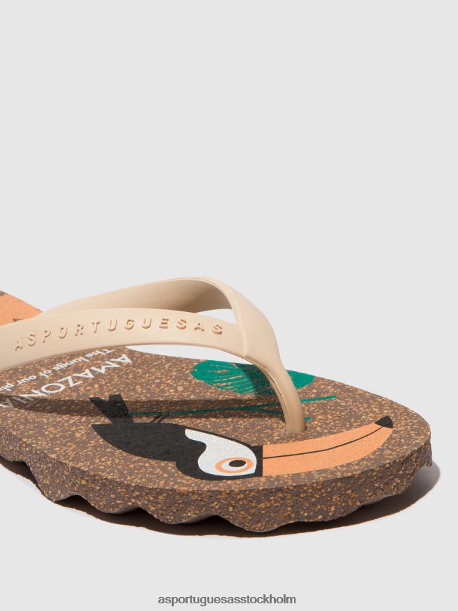 se Asportuguesas män strandflipflops amazonia brun & gräddrem ZHFB8F186 Flip flops