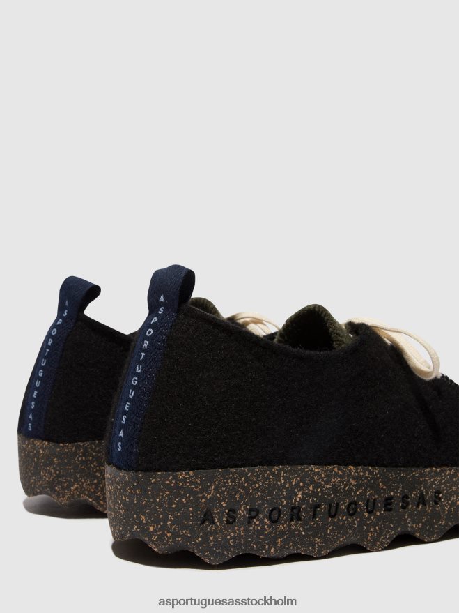 se Asportuguesas män snörskor chatt svart/militärgrönt ZHFB8F208 skor