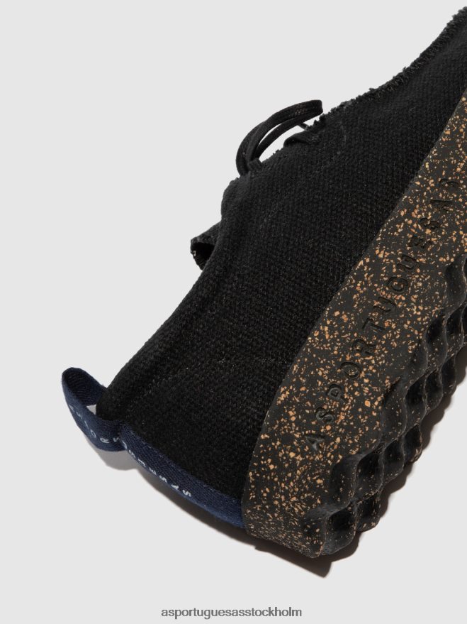 se Asportuguesas män snörning tränare chatta svart återvunnet linne ZHFB8F198 utbildare