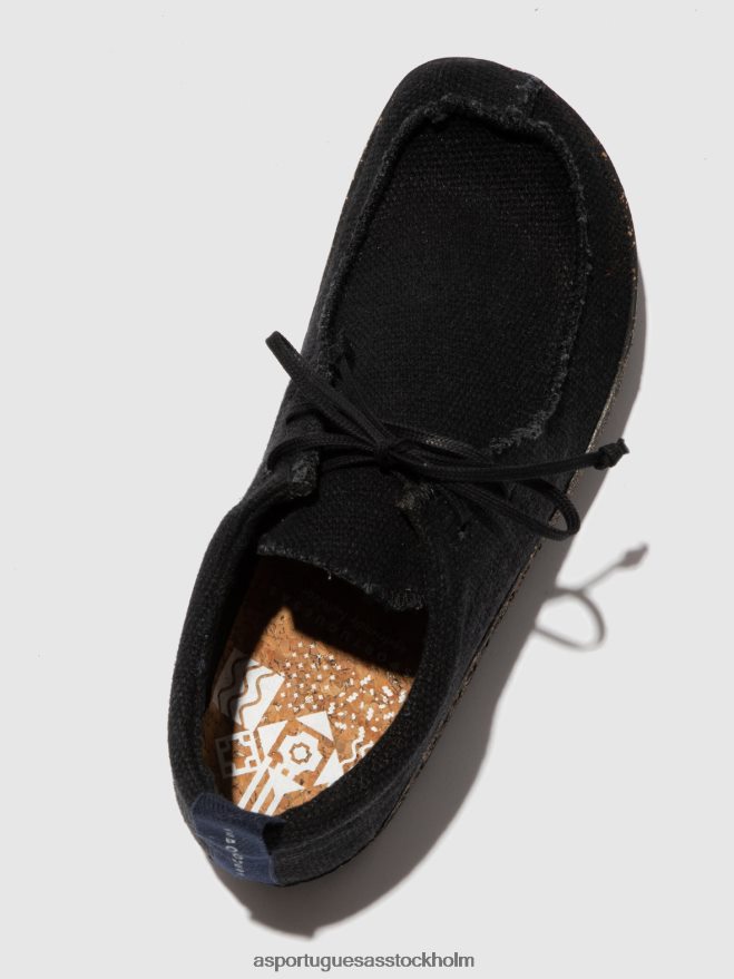 se Asportuguesas män snörning tränare chatta svart återvunnet linne ZHFB8F198 utbildare